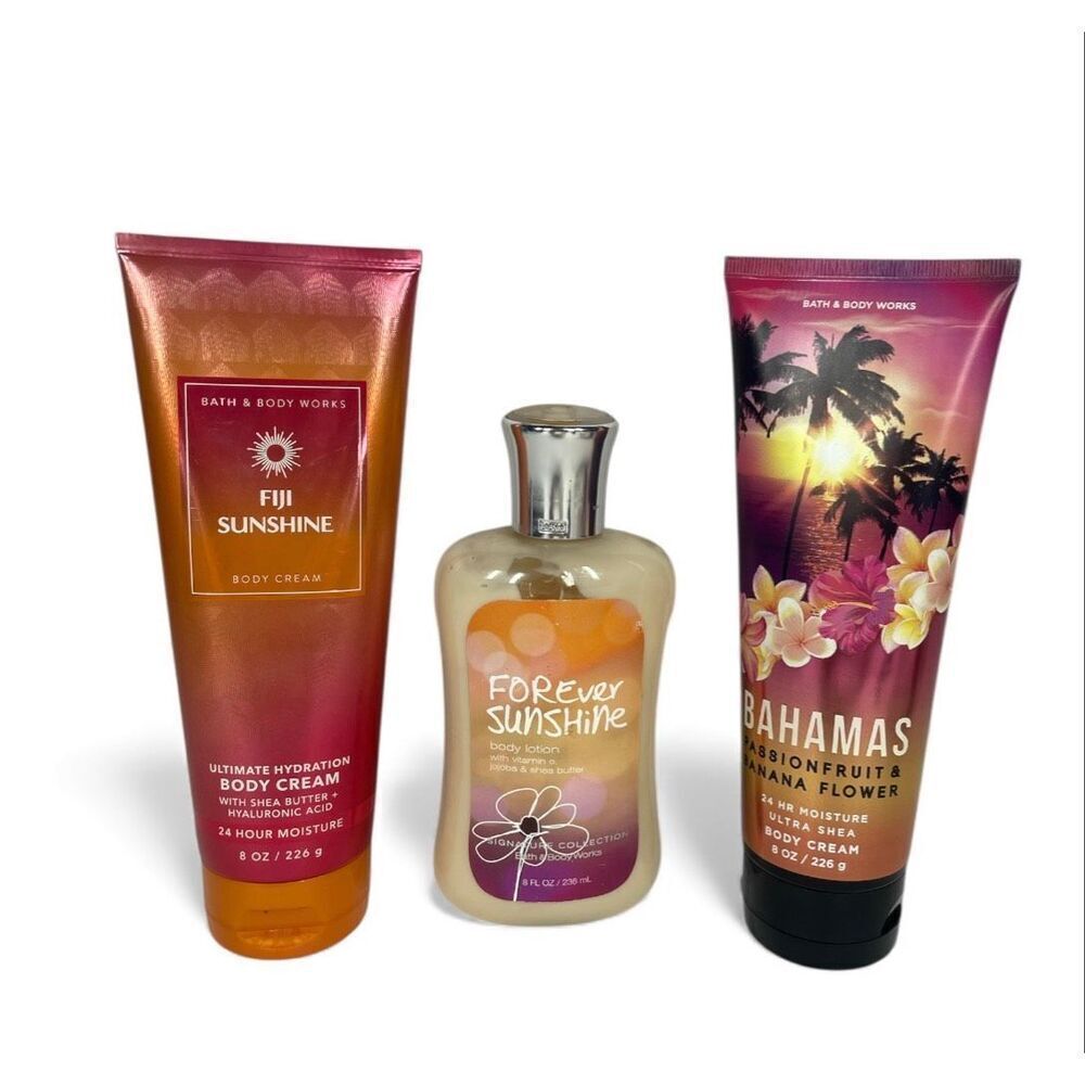 Bath & Body Works FIJI Sunshine BAHAMAS Cream FOREVER Sunshine Lotion 8 fl oz